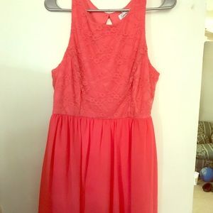 Coral Lace Dress